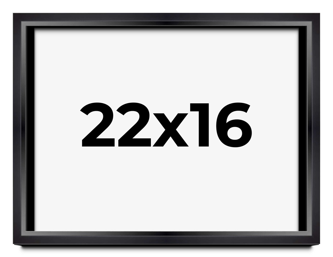 22x16 Modern Shadow Box 1.5" Depth Black Picture Frame - UV Acrylic, Backing, Hanging Hardware